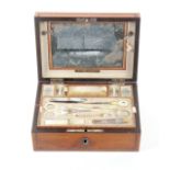 A Palais Royal satinwood sewing box of rectangular form with fittings, circa 1820, the top and sides