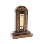 A 19th Century Tunbridge ware coromandel wood desk thermometer by Edmund Nye, stepped base with