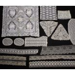 A collection of machine made lace trimmings, and borders. (25)