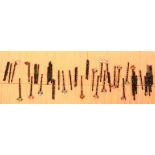 A collection of good quality lace bobbins, circa 1970, including brass wire bound, pewter inlays,