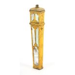 A late 18th Century gilt metal and mother of pearl needle case, of rectangular section and