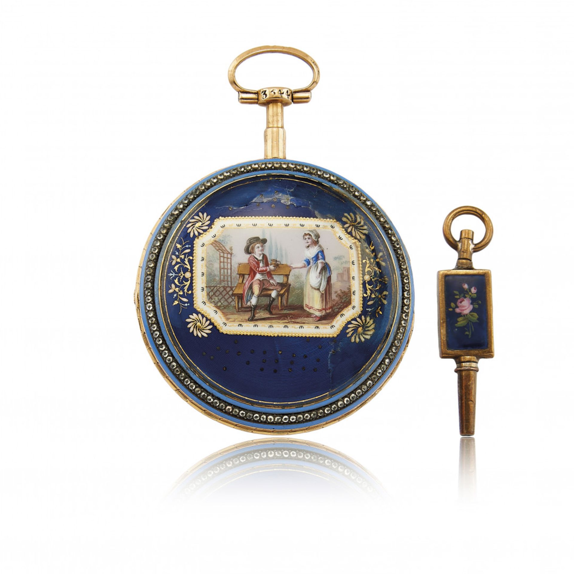 GOLD AND ENAMEL POCKET WATCH, CIRCA 1810