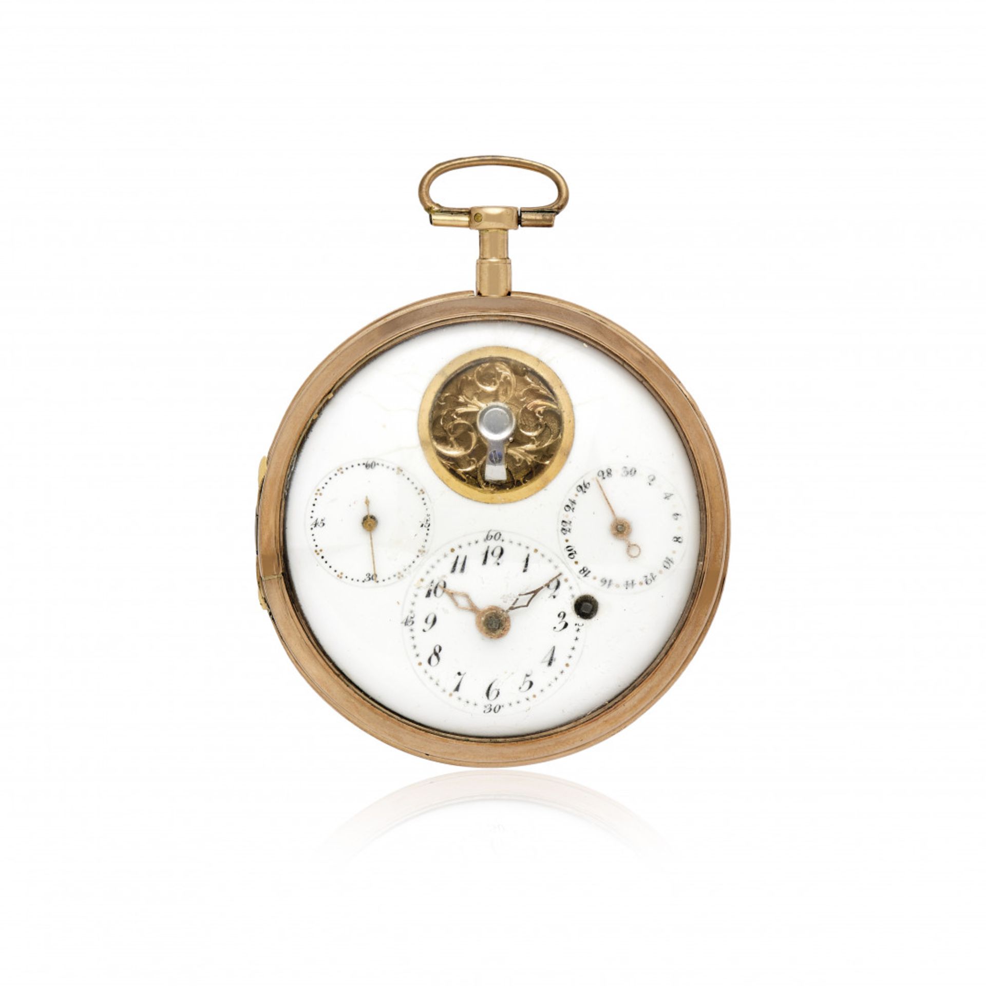 POCKET WATCH IN GOLD WITH CALENDAR, CIRCA 1800