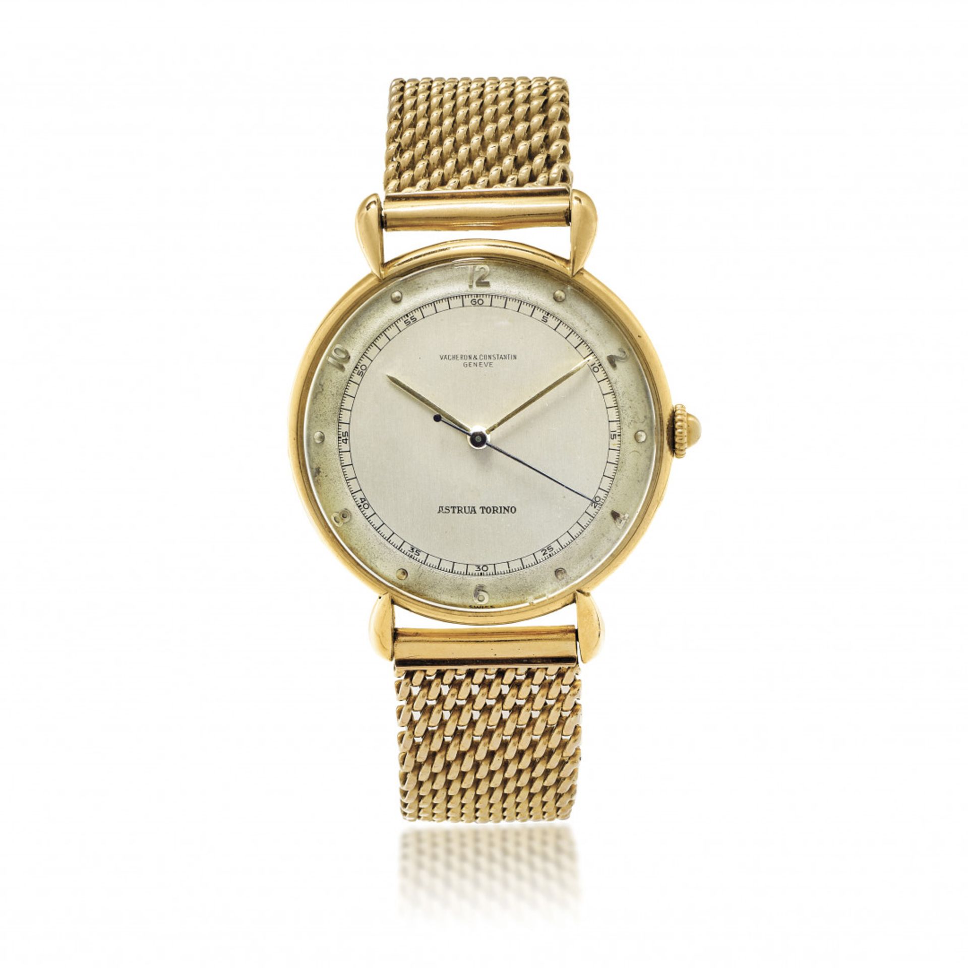 VACHERON & CONSTANTIN IN GOLD WITH TEARDROPS LUGS, RETAILED BY ASTRUA, 50s