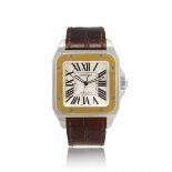 CARTIER SANTOS 100 XL REF. 2656 IN STEEL AND GOLD WITH BOX AND PAPERS, SOLD IN 2007
