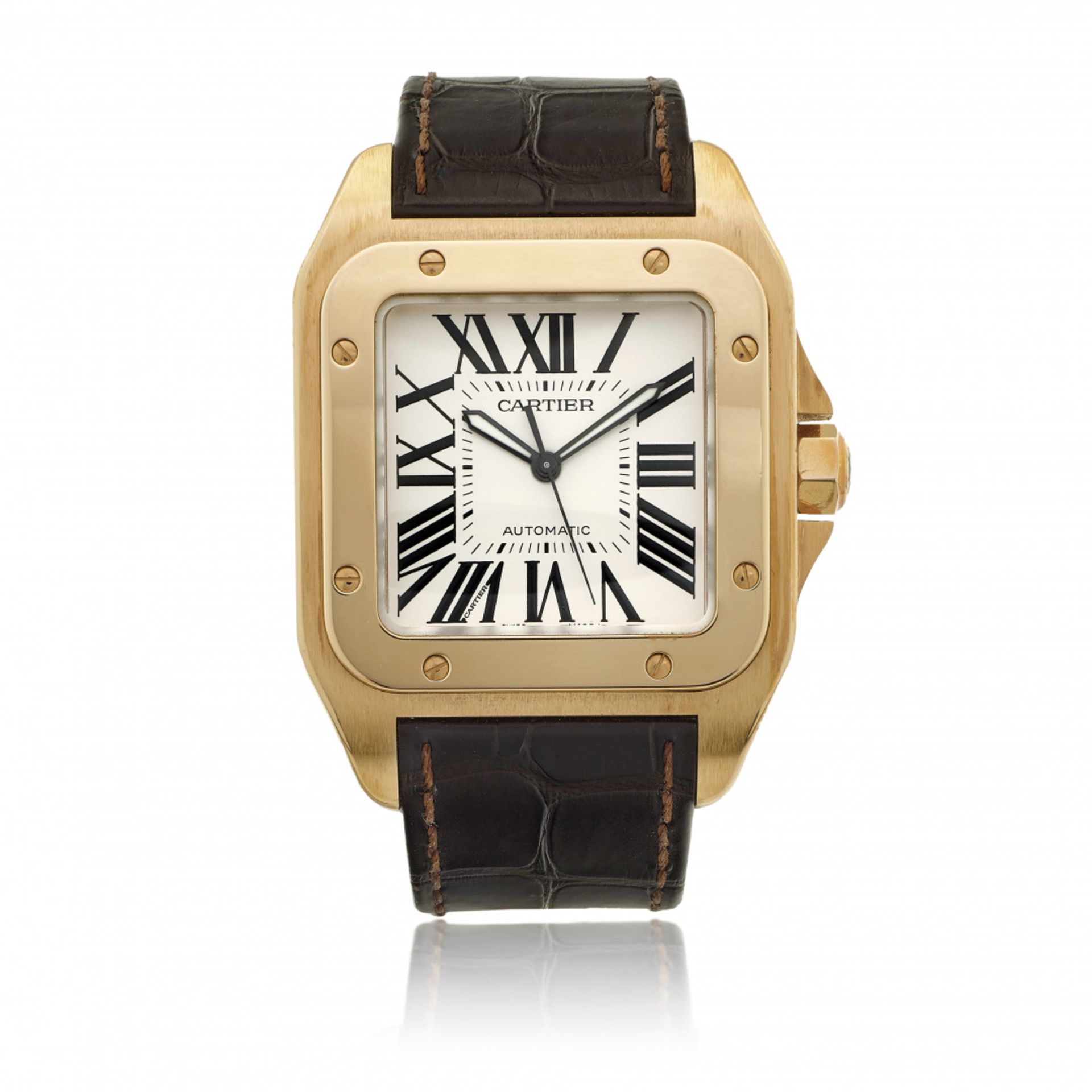 CARTIER SANTOS 100 XL REF. 2792 IN ROSE GOLD WITH BOX AND PAPERS, SOLD IN 2007