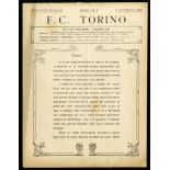F.C. Torino F.C. Torino - 1919 Periodico sociale Anno I, N. 1 del 1° ottobre 1919 - rivista in 4