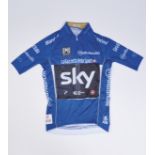 Mikel Landa Meana - Team Sky - Maglia azzurra 2017 Maglia gara Santini, a maniche corte, taglia S.