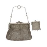 ANONIMO Silver-tone mini bag and change purse Early 900s
