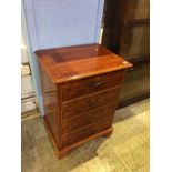 Yew wood chest of drawers, 55cm wide