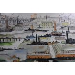 John Goodlad, oil on canvas, signed with initials, studio authenticity verso, 'An industrial
