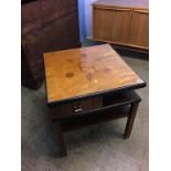 A 1930's Art Deco square top two tier side table