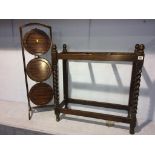 Oak barley twist stick stand and a cake stand (2)