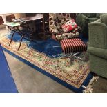 A large blue ground Chinese style carpet square, 460cm x 320cm