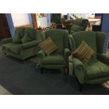 A Parker Knoll green three piece suite