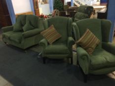 A Parker Knoll green three piece suite