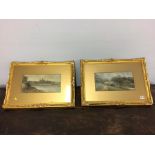 Anthony Graham (1828-1908), pair, oils, signed Anty, dated 1922, 'Alnwick Castle and Lion Bridge'