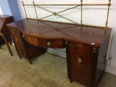 A 19th century mahogany bow front sideboard, 198cm wide, 69cm deep, 94cm high