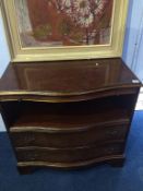 A walnut serpentine chest of drawers, with brushing slide, 78cm wide