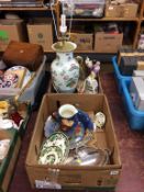 Two boxes of assorted, to include Royal Doulton and silver plate etc.