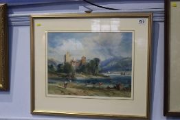 Richard Principal Leitch (1826 - 1882), watercolour, signed, dated 1880, 'Scottish landscape with