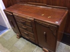 An oak sideboard