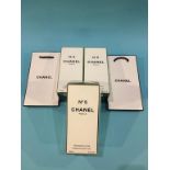 Three boxed Chanel No5 Fragments D'or body gel