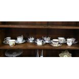 A collection of eight 19th century tea cups and saucers and two cups