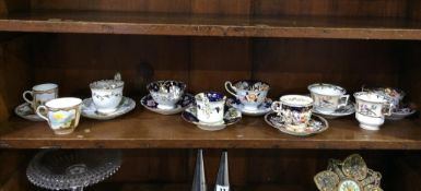 A collection of eight 19th century tea cups and saucers and two cups