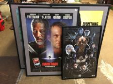 Signed movie posters, to include X Men 2, Hard Rain, Mr Bean, Rain Man, and Enemy of the State