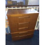 Teak chest of drawers, 74cm wide