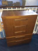 Teak chest of drawers, 74cm wide