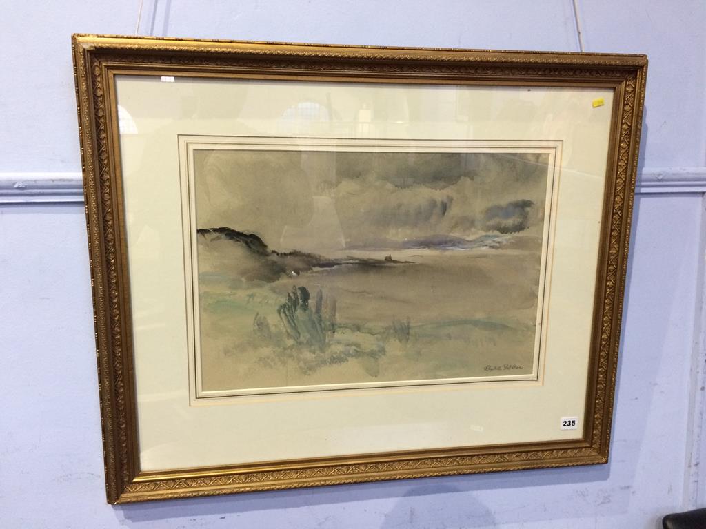 Elizabeth Scott Moore (1902 - 1993), watercolour, signed, 'Coastal landscape', 37cm x 55cm