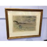 Elizabeth Scott Moore (1902 - 1993), watercolour, signed, 'Coastal landscape', 37cm x 55cm