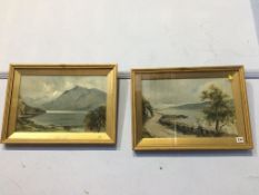 Pair, Stewart Rutherford (1900-1947), oil, signed, 'Turbet Loch Lomond' and 'West Loch Tarbet', 18cm