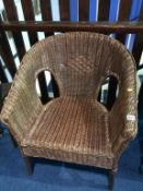 A wicker chair