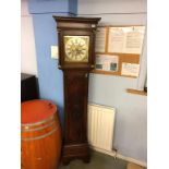 An oak long case clock by Ann Pigot of Nottingham, eight day movement, silvered brass dial,