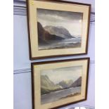 Pair, E. Greig Hall, watercolour, signed, 'Ullswater' and 'Loch Loridao', 37cm x 49cm