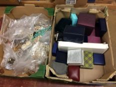 Two boxes of costume jewellery