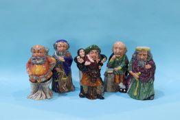 Five Staffordshire Shakespeare figures