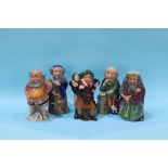 Five Staffordshire Shakespeare figures