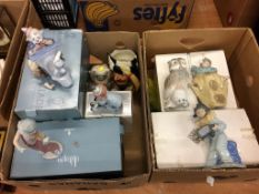 A collection of Lladro and Nao figures etc.