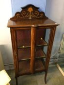 A small Edwardian mahogany china cabinet, 61cm wide