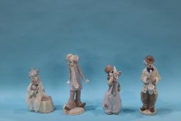 Four boxed Lladro clown figures