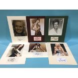 Assorted mounted photos and signed cards, to include Amy Grant, Deborah Gibson, Shania Twain, Lynn