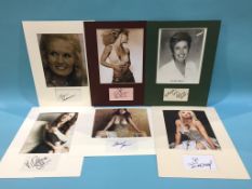 Assorted mounted photos and signed cards, to include Amy Grant, Deborah Gibson, Shania Twain, Lynn
