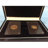A Victorian half and full sovereign, in presentation case