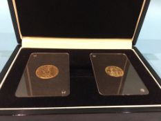 A Victorian half and full sovereign, in presentation case