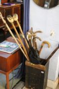 A quantity of walking sticks