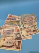 A collection of old banknotes